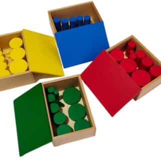 Cylindres de couleurs – sans boutons (4 boîtes) – Qualité premium