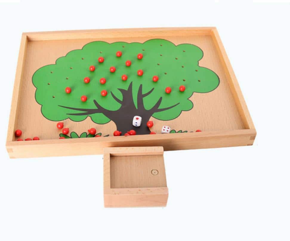 Plateau jeu du pommier - Matériel Montessori, Mathématique, Vie sensorielle