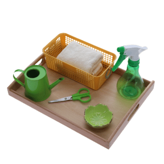 Plateau prendre soin d'une plante - Matériel Montessori, Vie pratique