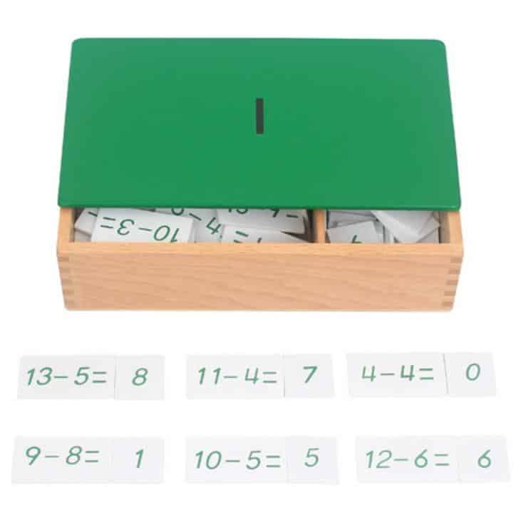 Soustraction – opérations & résultats (1 à 10)